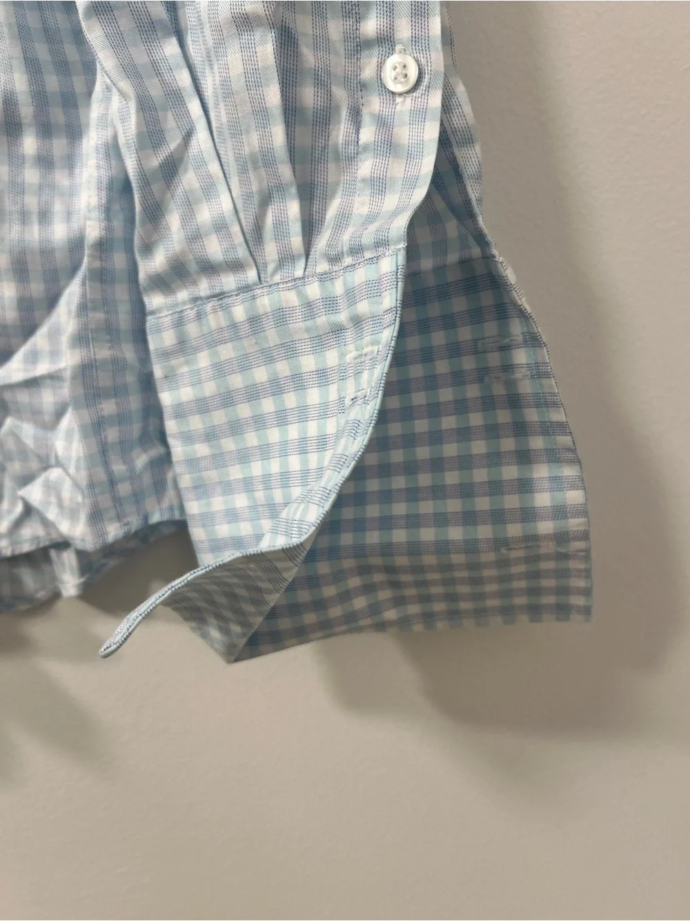 Tasso Elba Light Blue Gingham Dress Shirt